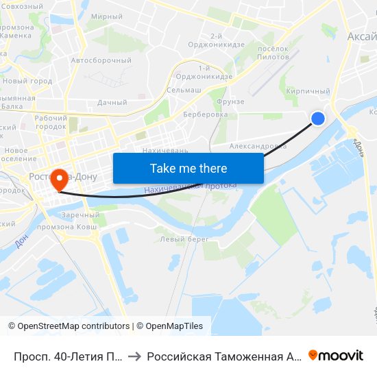 Просп. 40-Летия Победы to Российская Таможенная Академия map