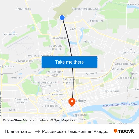 Планетная Ул. to Российская Таможенная Академия map