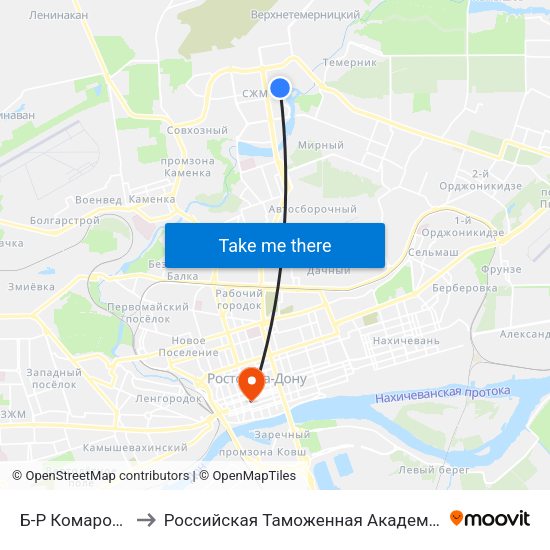 Б-Р Комарова to Российская Таможенная Академия map