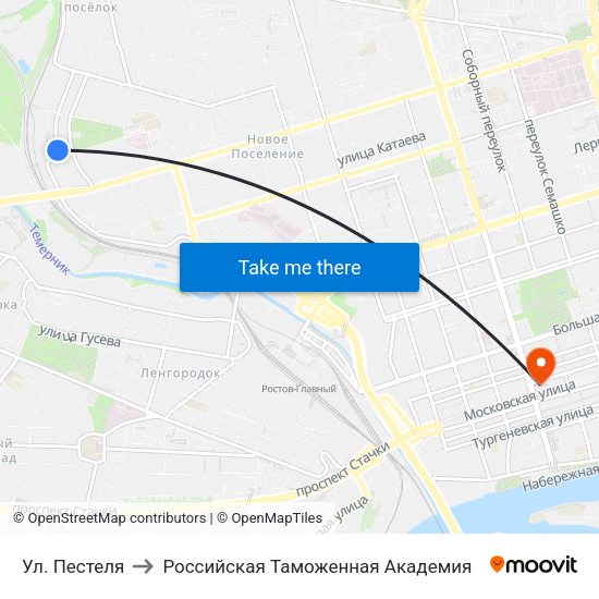 Ул. Пестеля to Российская Таможенная Академия map