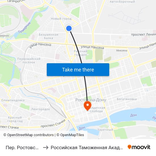 Пер. Ростовский to Российская Таможенная Академия map