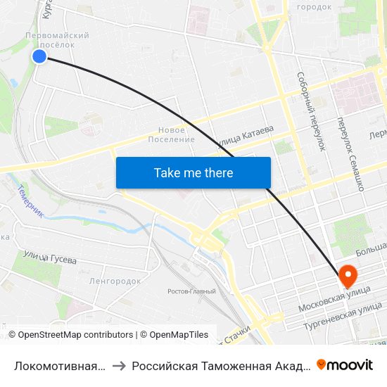Локомотивная Ул. to Российская Таможенная Академия map