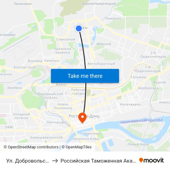 Ул. Добровольского to Российская Таможенная Академия map
