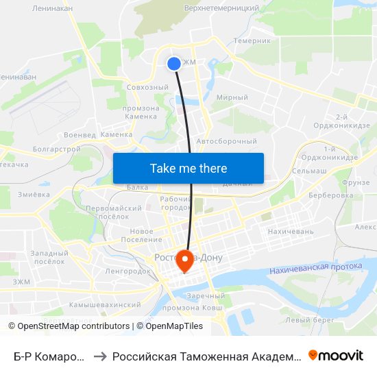 Б-Р Комарова to Российская Таможенная Академия map