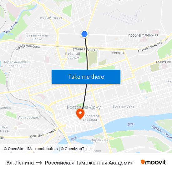 Ул. Ленина to Российская Таможенная Академия map