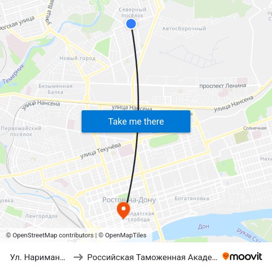 Ул. Нариманова to Российская Таможенная Академия map