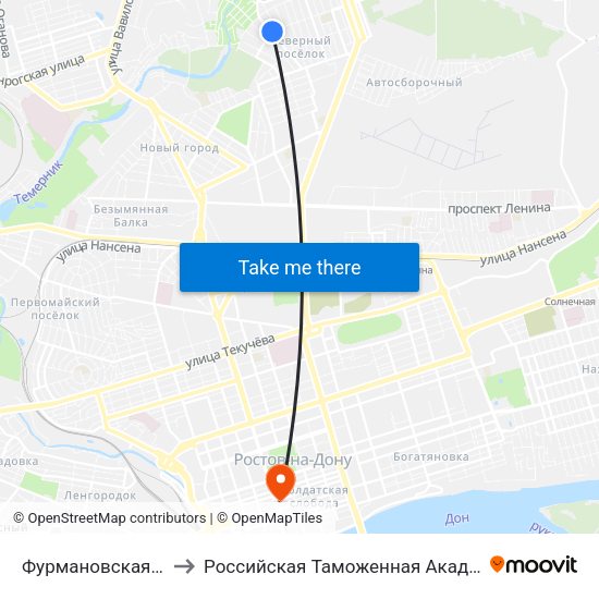 Фурмановская Ул. to Российская Таможенная Академия map
