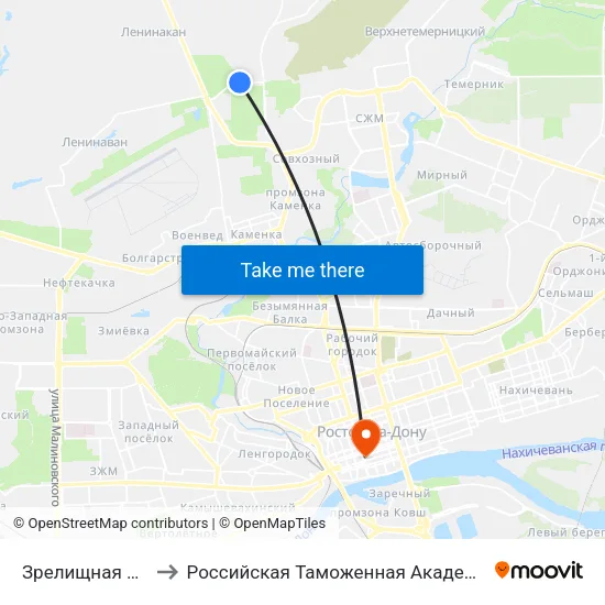 Зрелищная Ул. to Российская Таможенная Академия map