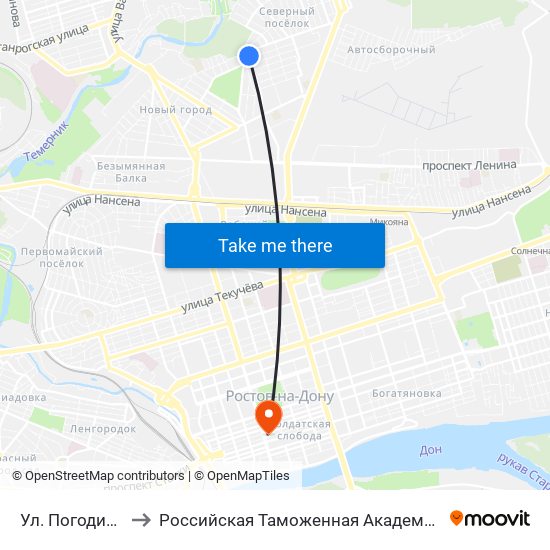 Ул. Погодина to Российская Таможенная Академия map