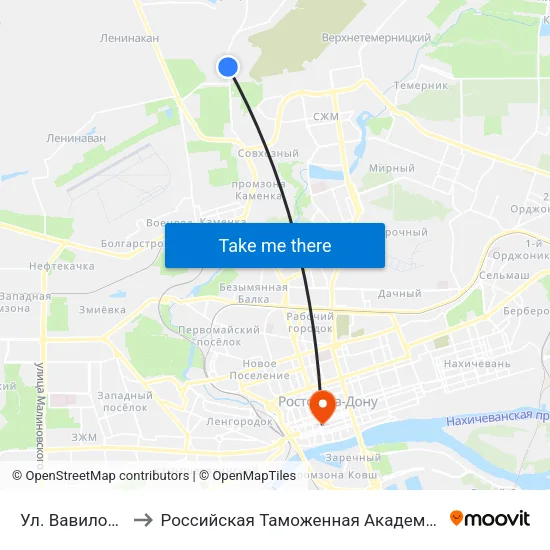 Ул. Вавилова to Российская Таможенная Академия map