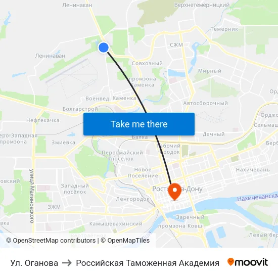 Ул. Оганова to Российская Таможенная Академия map