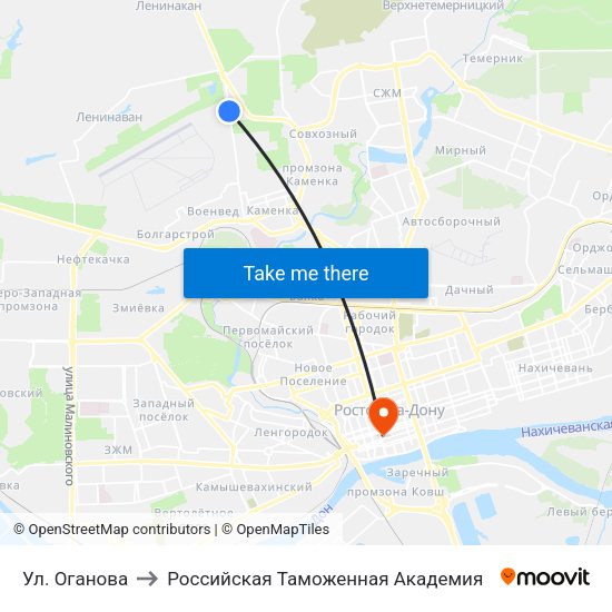 Ул. Оганова to Российская Таможенная Академия map