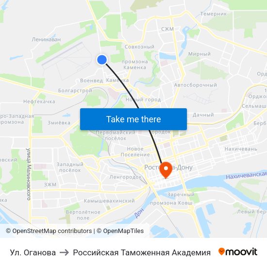 Ул. Оганова to Российская Таможенная Академия map