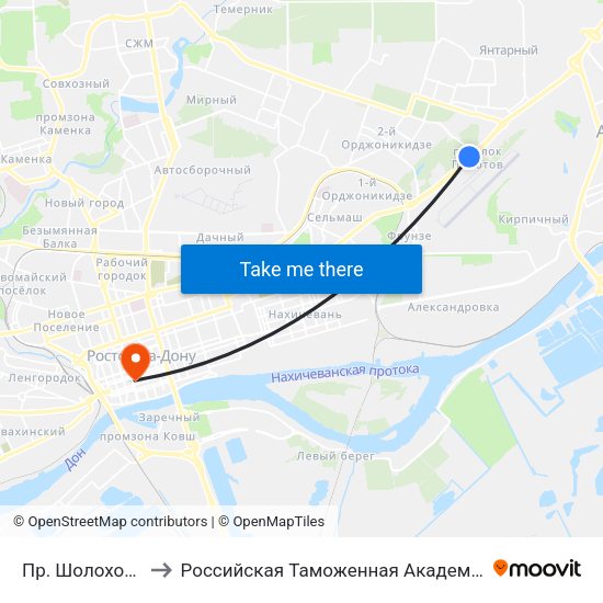 Пр. Шолохова to Российская Таможенная Академия map