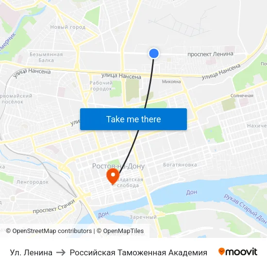 Ул. Ленина to Российская Таможенная Академия map