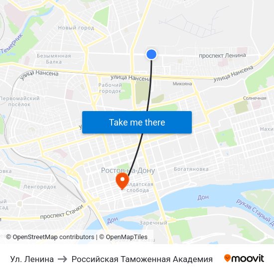 Ул. Ленина to Российская Таможенная Академия map
