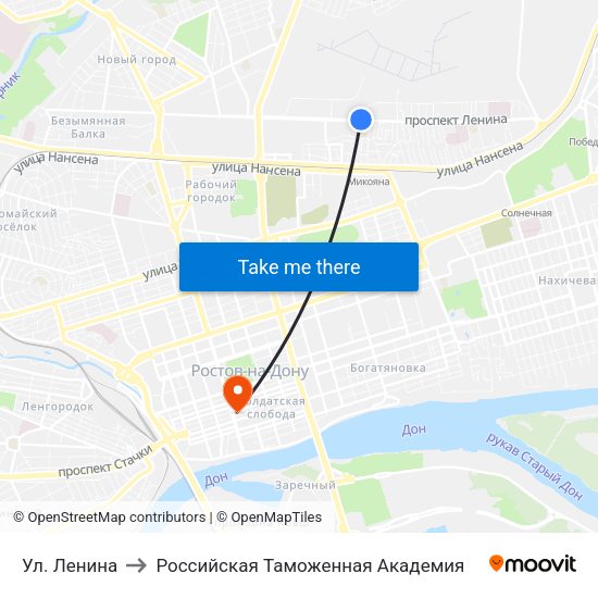 Ул. Ленина to Российская Таможенная Академия map