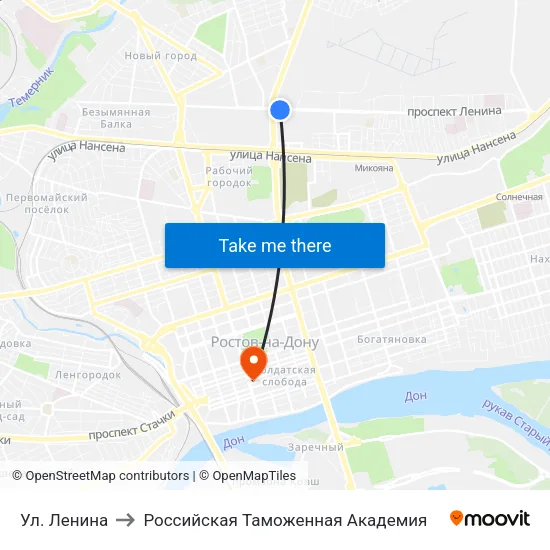Ул. Ленина to Российская Таможенная Академия map