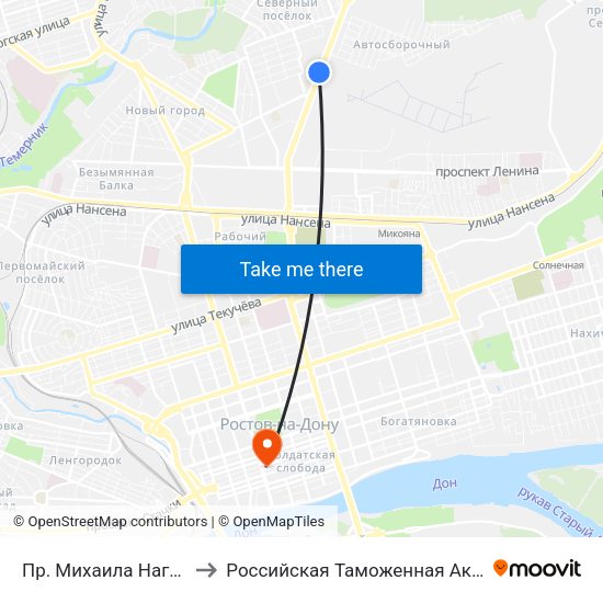 Пр. Михаила Нагибина to Российская Таможенная Академия map