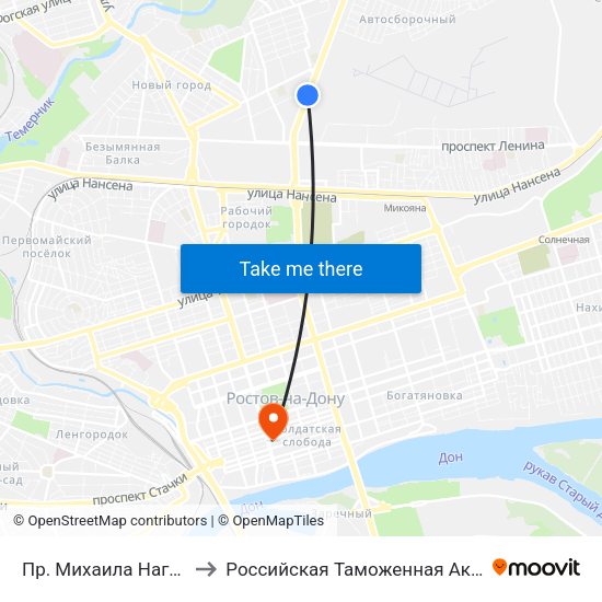 Пр. Михаила Нагибина to Российская Таможенная Академия map