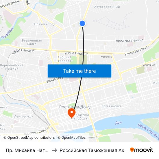 Пр. Михаила Нагибина to Российская Таможенная Академия map