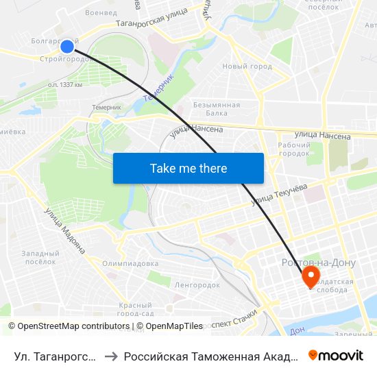 Ул. Таганрогская to Российская Таможенная Академия map