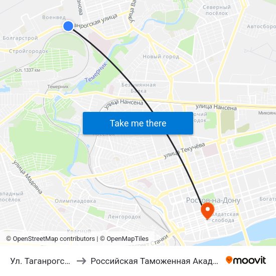 Ул. Таганрогская to Российская Таможенная Академия map