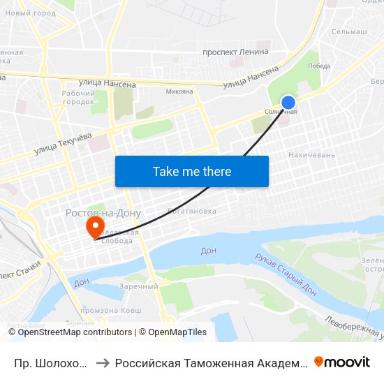 Пр. Шолохова to Российская Таможенная Академия map
