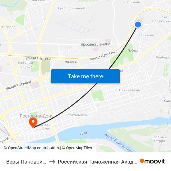 Веры Пановой Ул. to Российская Таможенная Академия map