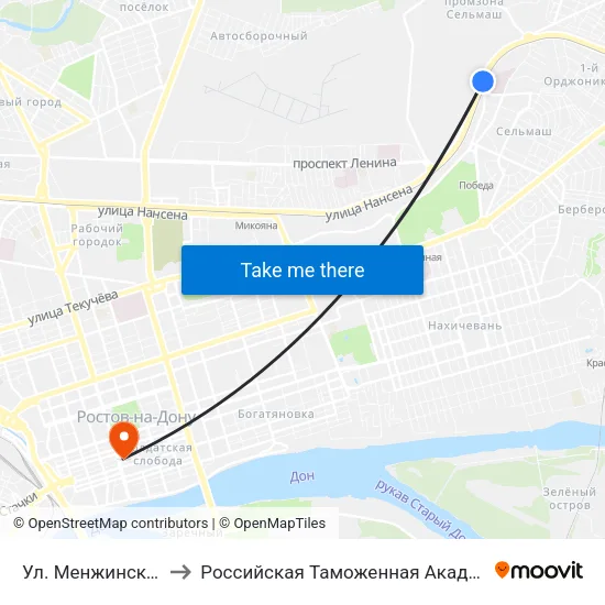 Ул. Менжинского to Российская Таможенная Академия map
