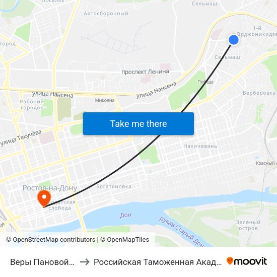 Веры Пановой Ул. to Российская Таможенная Академия map