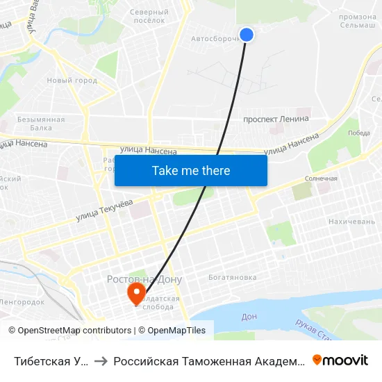 Тибетская Ул. to Российская Таможенная Академия map