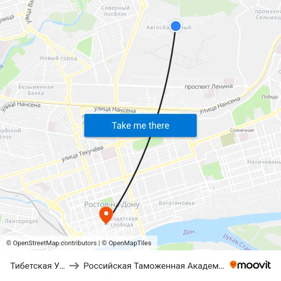 Тибетская Ул. to Российская Таможенная Академия map