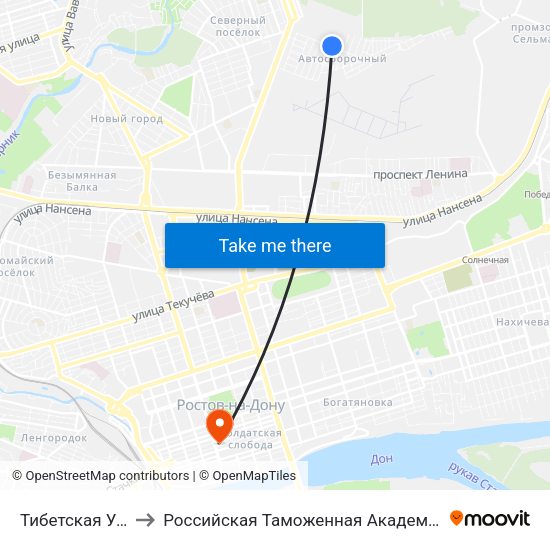 Тибетская Ул. to Российская Таможенная Академия map