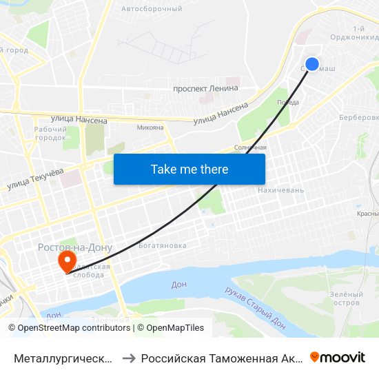 Металлургическая Ул. to Российская Таможенная Академия map