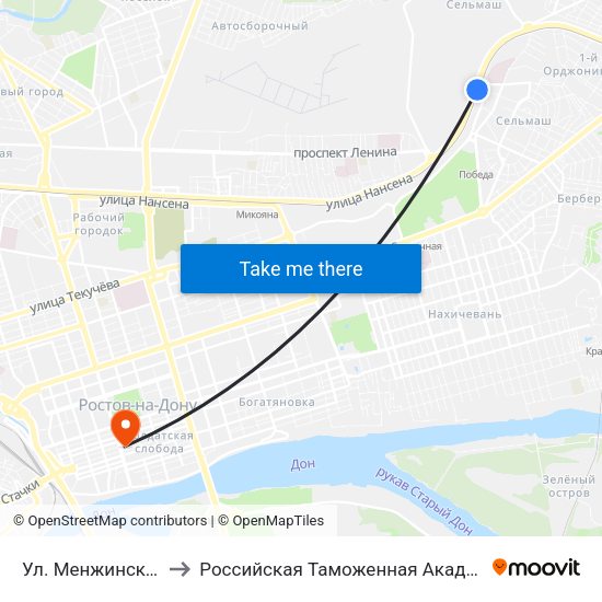 Ул. Менжинского to Российская Таможенная Академия map