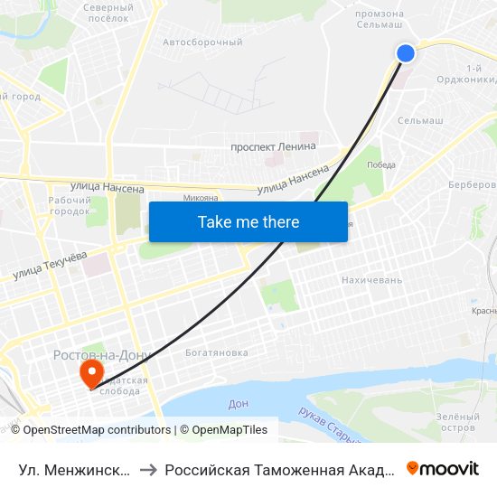 Ул. Менжинского to Российская Таможенная Академия map