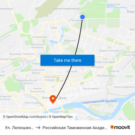 Ул. Лелюшенко to Российская Таможенная Академия map