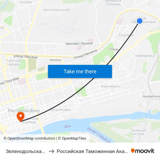 Зеленодольская Ул. to Российская Таможенная Академия map