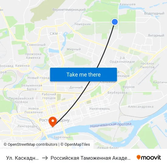 Ул. Каскадная to Российская Таможенная Академия map