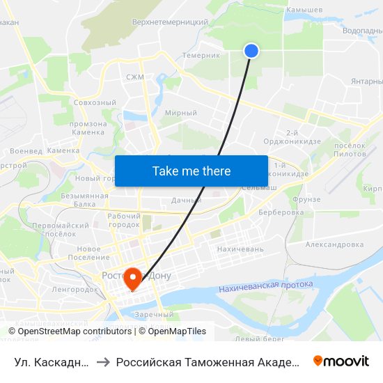 Ул. Каскадная to Российская Таможенная Академия map