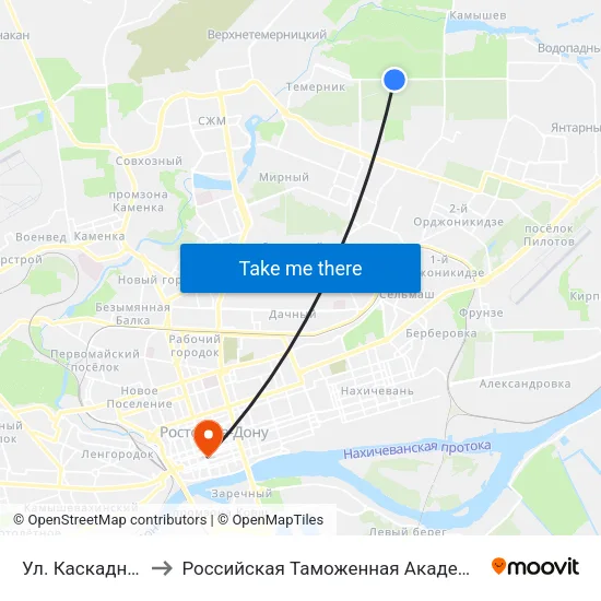 Ул. Каскадная to Российская Таможенная Академия map