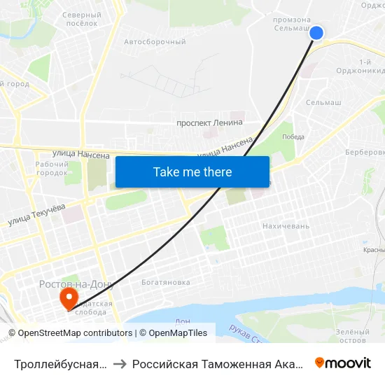 Троллейбусная Ул. to Российская Таможенная Академия map