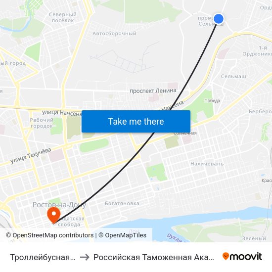 Троллейбусная Ул. to Российская Таможенная Академия map