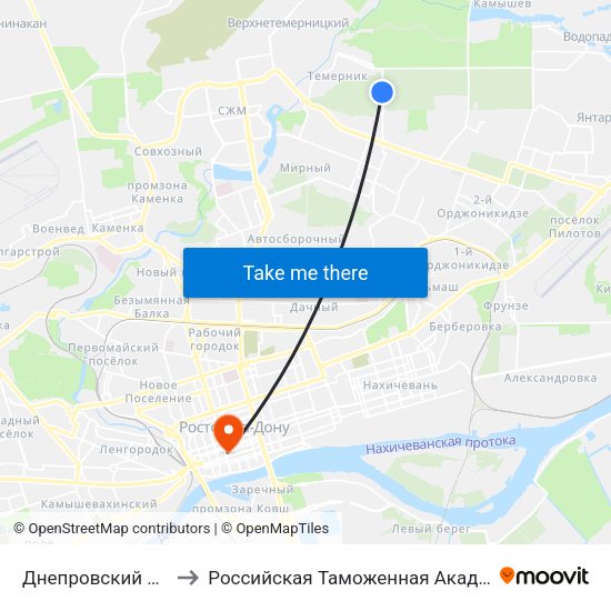 Днепровский Пер. to Российская Таможенная Академия map