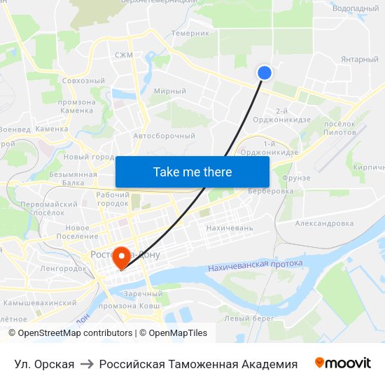 Ул. Орская to Российская Таможенная Академия map