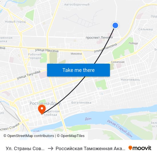 Ул. Страны Советов to Российская Таможенная Академия map