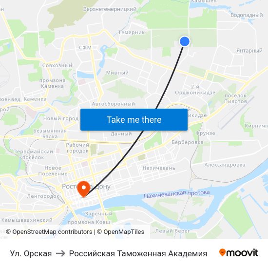 Ул. Орская to Российская Таможенная Академия map