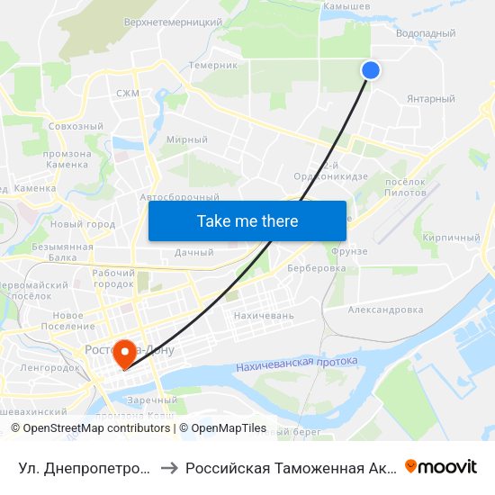 Ул. Днепропетровская to Российская Таможенная Академия map