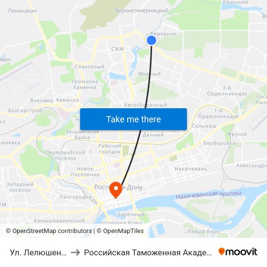 Ул. Лелюшенко to Российская Таможенная Академия map